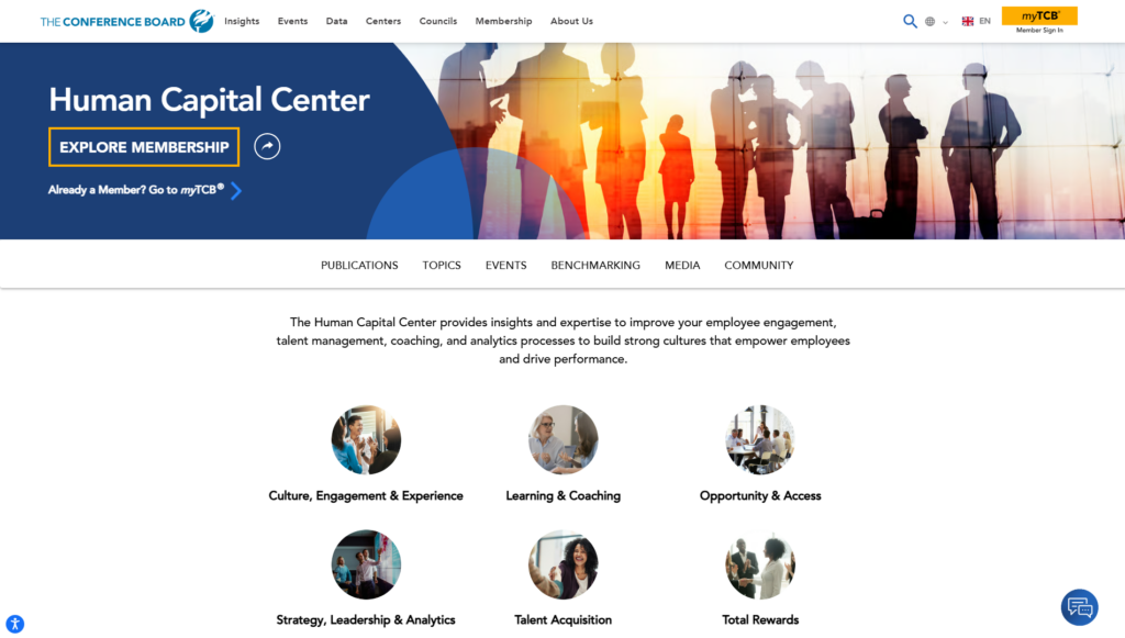 Pagina dell'Human Capital Center dedicata a temi come talenti, coaching, cultura e leadership