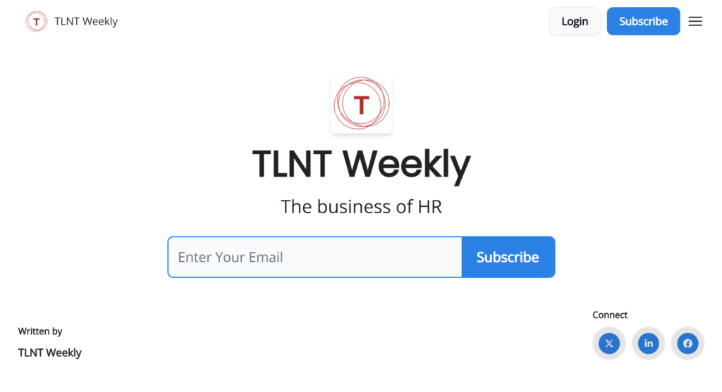 TLNT-Weekly-Abonnementseite für Personalverantwortliche